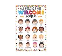 KCDFDVJFBM Back To School Feelings Chart Emotion Poster For Toddlers Educational Bulletin Board Decor Classroom Supplies(Framed,08x12inch(20x30cm))