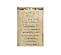 KCDFDVJFBM Basketball Coach Gift - Team Life Lessons & Motivation Poster, Inspirational Locker Room Decor for Players, Unframed Sports Wall-Art (Framed,08x12inch(20x30cm))