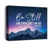 KCDFDVJFBM Be Still And Know That I AM God Canvas Print Psalm 46 10 Bible Verse Wall-Art for Christian Home Office Decor(Unframed,16X24inch(40X60cm))