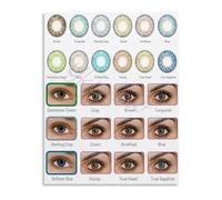 KCDFDVJFBM Beauty Studio Color Reference Chart for Eye Look and Hair Color Canvas Wall-Art for Salon Wall(Unframed,08x12inch(20x30cm))