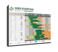 KCDFDVJFBM Beginners Gardening Poster Vegetable Seed Starting Times and Companion Planting Guide Chart for Backyard Garden(Framed,12X18inch(30X45cm))