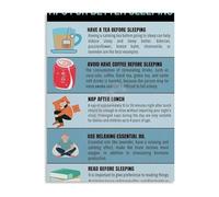 KCDFDVJFBM Better Sleep Tips Healthy Habits Poster Educational Wall-Art Canvas for Bedroom Living Room Decor(Framed,16x24inch(40x60cm))