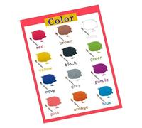 KCDFDVJFBM Bilingual Color Chart Poster, Learn Colors in English & Spanish, Educational Wall-Art for Preschool Classroom(Framed,12x18inch(30x45cm))