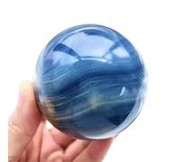 KCDFDVJFBM Blue Agate Crystal Ball, Sphere Balls for Witchcraft and Decorative,Crystals and Stones Beginners Gift,Desktop Ornaments,60~70mm