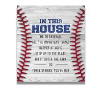 KCDFDVJFBM Boys Baseball Bedroom Wall Decor, In This House We Do Baseball Sports Fan Poster Coach Gift(Unframed,12x18inch(30x45cm))