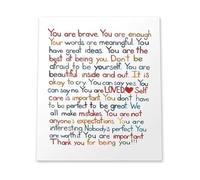 KCDFDVJFBM Brave Affirmations Poster You Are Brave Courage Quotes Wall-Art Print for School Counselor Office Room Decor(Framed,12x18inch(30x45cm))
