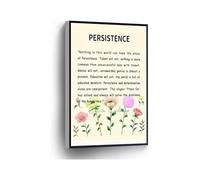 KCDFDVJFBM Calvin Coolidge Inspirational Quote Canvas Print Nothing In This World Can Take The Place Of Persistence Wall-Art for Home Office School Decor(Framed,12x18inch(30x45cm))