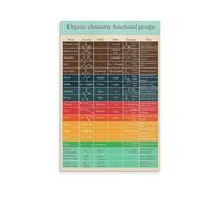 KCDFDVJFBM Chemistry Poster - Functional Groups & Reactions Study Guide, Science Classroom Wall-Art for Office Decor(Unframed,12x18inch(30x45cm))