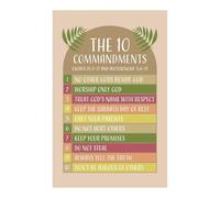 KCDFDVJFBM Christian Classroom Decor Bible Posters for 10 Commandments Sunday School Church Nursery Educational Wall-Art(Unframed,08x12inch(20x30cm))