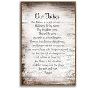 KCDFDVJFBM Christian Prayer Room Decor - The Lord's Prayer Canvas Art, Framed Our Father Scripture Print for Personal Worship Space, Church, and Christian Gifts(Framed,12x18inch(30x45cm))