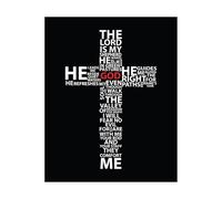 KCDFDVJFBM Christian Scripture Wall-Art - The Lord Is My Shepherd Psalm 23 Typography Poster, Inspirational Home Decor (Framed,16x24inch(40x60cm))