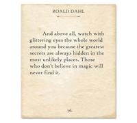 KCDFDVJFBM Classic Book Quote Poster, And Above All Inspirational Typography Print, Literary Wall-Art for Book Lovers, Unframed Home Office Library Decor(Unframed,12x18inch(30x45cm))