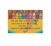 KCDFDVJFBM Classroom Community Building Poster, We Are A Box Of Crayons Inspirational Quote, Diversity and Inclusion Wall Decor for School(Framed,12x18inch(30x45cm))
