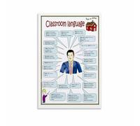 KCDFDVJFBM Classroom Language Poster for Kindergarten - Nursery & Preschool Educational Wall-Art Canvas Print(Unframed,12x18inch(30x45cm))