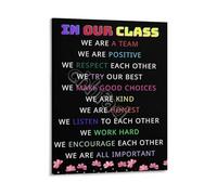 KCDFDVJFBM Classroom Rules Poster In Our Class We Are a Team Motivational Wall-Art for Teachers Students(Unframed,12x18inch(30x45cm))