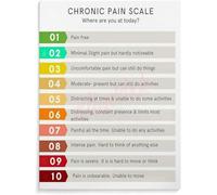KCDFDVJFBM Clinical Pain Scale Poster, Pain Assessment Tools and Guide, Wall-Art for Physical, Chiropractic Office, Back Pain Info(Framed,08x12inch(20x30cm))