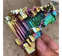 KCDFDVJFBM Colorful Rainbow Titanium Bismuth Quartz Crystal Gem Home Office Degaussing Decoration (Size : 410-500g)