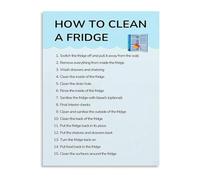 KCDFDVJFBM Complete Fridge And Freezer Cleaning Guide Poster Canvas Wall-Art for Kitchen Home(Unframed,16x24inch(40x60cm))