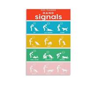 KCDFDVJFBM Complete Guide to Dog Training Hand Signals Chart Poster for Obedience and Communication Educational Wall Decor for Dog Owner Gift Idea(Unframed,08x12inch(20x30cm))