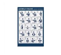 KCDFDVJFBM Construction Poster Mobile Crane Hand Signal Chart Educational Wall-Art Canvas Print for Job Site Office Man Cave Bedroom Decor(Framed,12X18inch(30X45cm))
