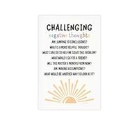 KCDFDVJFBM Corporate Wellness Mental Fitness Poster Growth Mindset and Reframing Negative Thoughts for Employee Wellbeing Office Sign(Framed,16x24inch(40x60cm))