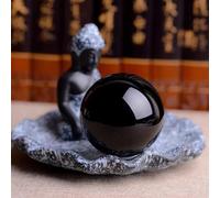 KCDFDVJFBM Crystal Ball Obsidian Ornament Lucky Transfer Office Desktop Feng Shui Divination Home Decor Ornaments,obsidian-7cm