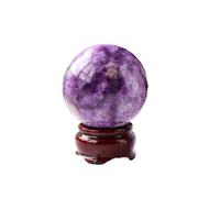KCDFDVJFBM Crystal Ball Purple Mica Ornaments Amethyst Raw Stone Polished Home Office Desk Decoration Feng Shui,45mm