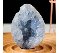 KCDFDVJFBM Crystal Egg Shaped Crystals Stones Blue Celestite Rock Home Decor (Size : 60-80mm)