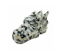 KCDFDVJFBM Crystal Female Dragon Skulls Head Carving Sculpture Toumaline Powerful Stones for Collection Home Decor Gifts