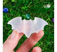 KCDFDVJFBM Crystal Selenite Animal Carving Bat Butterfly Statue Hand Carved Gypsum Ore Ornaments (Color : Bat)