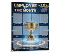 KCDFDVJFBM Custom Employee of the Month Poster Photo and Achievement Display Canvas Wall-Art(Unframed,16x24inch(40x60cm))