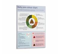 KCDFDVJFBM Decode Poop Poster Infant Bowel Movement Color Reference Educational Wall-Art for Parenting Resource Nursery Home Living Room Decor(Framed,12x18inch(30x45cm))