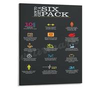 KCDFDVJFBM Defined Abs Workout Poster Secrets to a Six Pack Canvas Wall-Art for Core Training Home Gym Yoga Studio Decor(Framed,16x24inch(40x60cm))