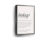 KCDFDVJFBM Definition Print Biology Canvas Print Dictionary Wall-Art Modern Decor for Home Office School(Framed,12x18inch(30x45cm))