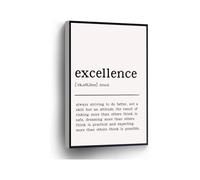 KCDFDVJFBM Definition Wall-Art Excellence Canvas Print Motivational Quote Psychology Print for Home Office School Decor(Framed,16x24inch(40x60cm))