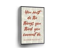 KCDFDVJFBM Dictionary Page Quote Canvas Print Eleanor Roosevelt You Must Do the Things You Think You Cannot Do Wall-Art for Home Office School Decor(Framed,08x12inch(20x30cm))