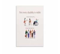 KCDFDVJFBM Disability Awareness Poster Not All Disabilities Are Visible Inspirational Wall-Art for Living Room Bedroom Decor(Unframed,12x18inch(30x45cm))