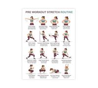 KCDFDVJFBM Dynamic Warm Up Stretch Chart Canvas Poster Pre Workout Full Body Exercise Routine Wall-Art for Gym Home Fitness Room Decor(Unframed,16x24inch(40x60cm))