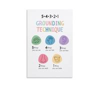 KCDFDVJFBM Earth Connection Art, Grounding Practice Nature Scene Canvas Print, Stress Wall Poster for Modern Home Yoga Studio Decor(Framed,08x12inch(20x30cm))