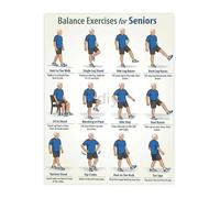 KCDFDVJFBM Elderly Fall Risk Reduction Poster Strength Stability Exercises Canvas Print for Retirement Home Assisted Living Facility(Unframed,08x12inch(20x30cm))