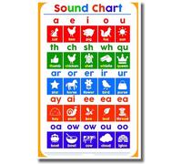 KCDFDVJFBM Elementary Phonics Chart Poster - Reading Sounds Wall-Art for Classroom Decor, Learn Blends Digraphs & Vowel Teams, Teacher Resources for Kindergarten(Unframed,16x24inch(40x60cm))