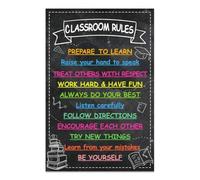 KCDFDVJFBM Elementary School Classroom Rules Poster Educational Behavior Chart for Preschool Middle High School All Grades Decor(Unframed,12x18inch(30x45cm))