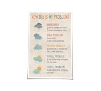 KCDFDVJFBM Emotional Regulation Poster, How Big Is My Problem Mental Health Art for, Office Wall Decor, Calming Corner Classroom Sign(Framed,16x24inch(40x60cm))