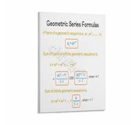 KCDFDVJFBM Essential Geometric Series Formulas Poster Sum to Infinity Convergence Rules Math Chart Classroom Decor(Framed,08x12inch(20x30cm))