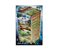 KCDFDVJFBM Evolution of Life - Geologic Time Scale Chart Featuring Dinosaurs, Early Mammals & Ancient Species, Science Educational Wall Decor(Unframed,16x24inch(40x60cm))