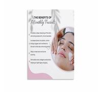 KCDFDVJFBM Facial Lymphatic Drainage Benefits Chart Canvas Wall-Art Wellness Educational Print for Bathroom Bedroom Decor