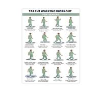KCDFDVJFBM Fall Prevention Exercise Tai Chi Walking Poster for Seniors Balance Mobility Guide Gentle Workout Canvas Wall-Art(Framed,16x24inch(40x60cm))