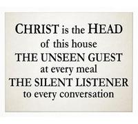 KCDFDVJFBM Farmhouse Christian Wall Art, Christ is the Head of This House Sign, Rustic Wooden Plaque with Prayer for Porch Entryway Home Decor(Framed,08x12inch(20x30cm))