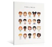 KCDFDVJFBM Feelings Chart for Emotions Poster Mental Health Awareness Canvas Wall-Art Calm Corner Classroom(Unframed,12x18inch(30x45cm))