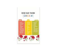 KCDFDVJFBM Feelings Check In Poster Rose Bud Thorn Check In Classroom Decor Counselor Office SEL Emotional Intelligence Calm Down Corner Back to School Wall-Art(Unframed,12x18inch(30x45cm))
